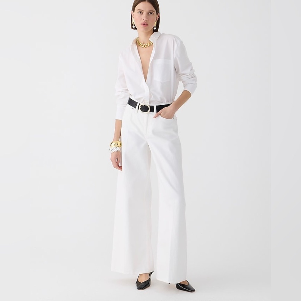 J Crew High-rise superwide-leg jean in white BX953